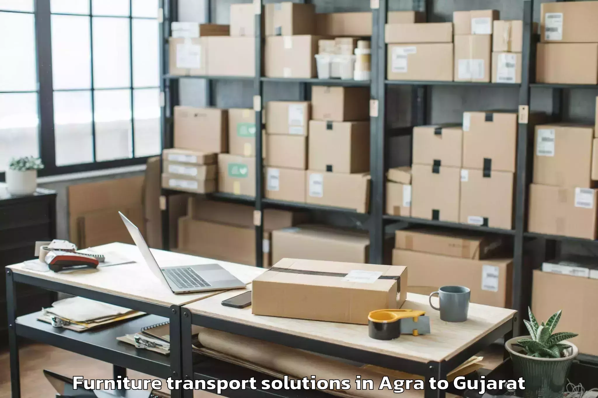 Professional Agra to Baria Furniture Transport Solutions